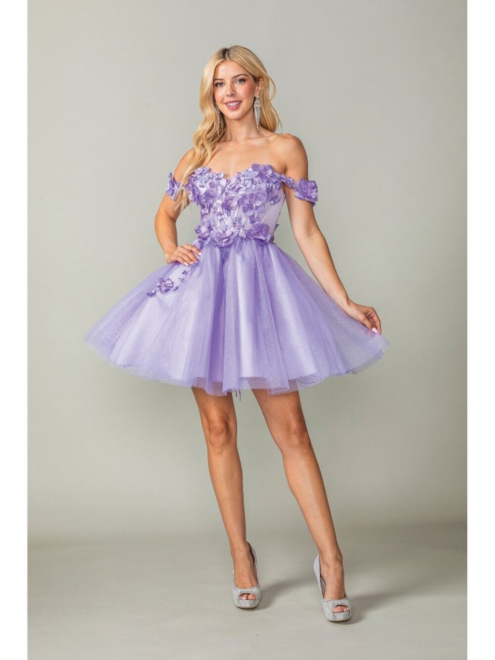 NEW LILAC Evening Gown Floor Length Formal Elegant Stunning 3388